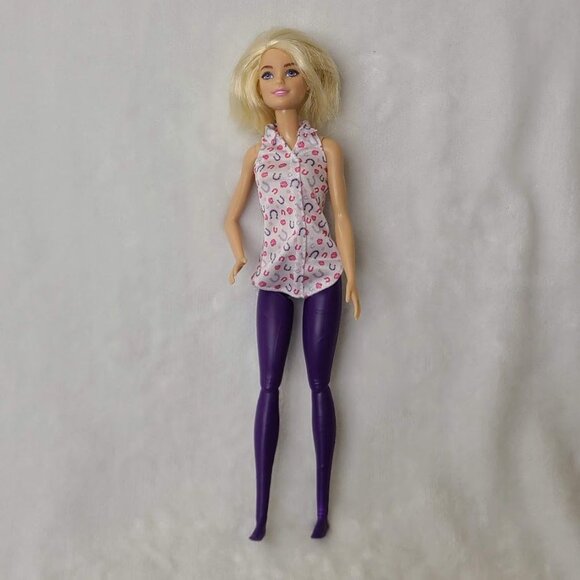 Barbie Fashion Doll Mattel Bob Haircut Horseshoe Tunic Purple Legs - Picture 10 of 10